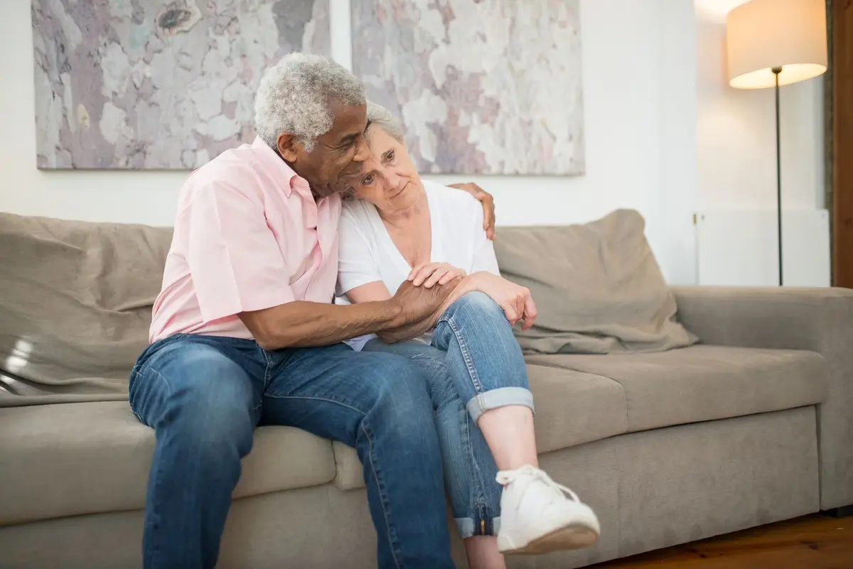 Older couple relaxing together at home (Older Utahns by county: age, disability and housing)